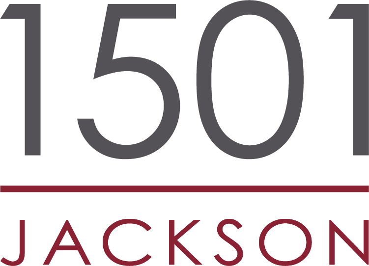 A green and red sign with the number 1501 and the word Jackson.